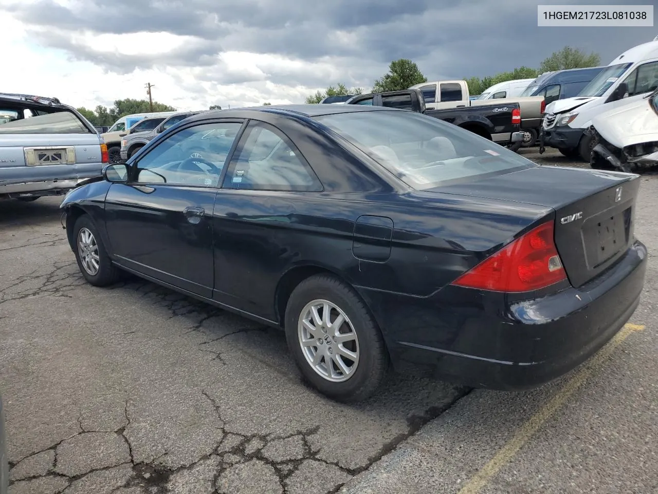 2003 Honda Civic Hx VIN: 1HGEM21723L081038 Lot: 68563904