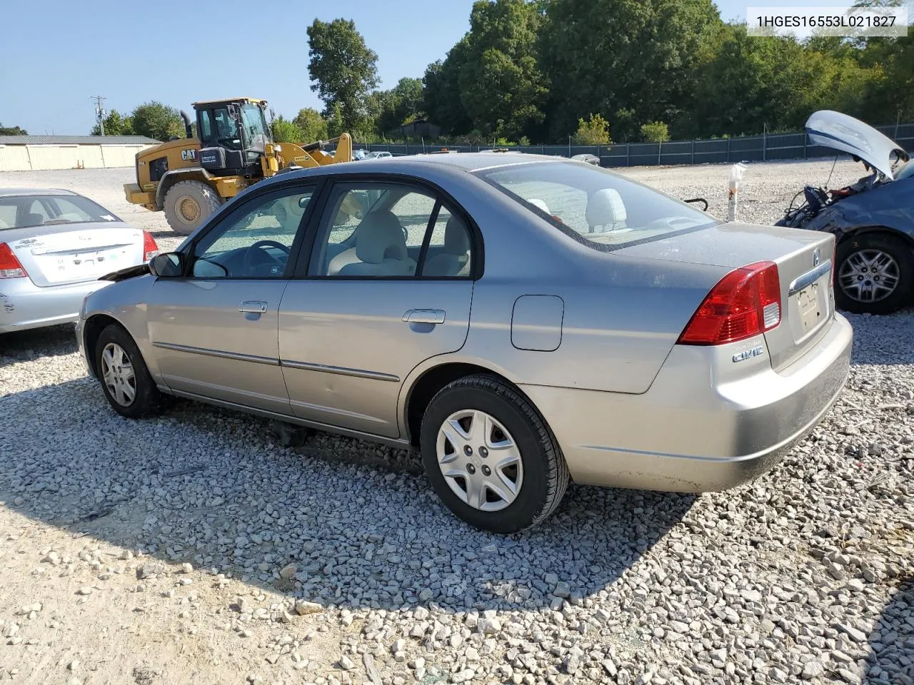 2003 Honda Civic Lx VIN: 1HGES16553L021827 Lot: 68846154