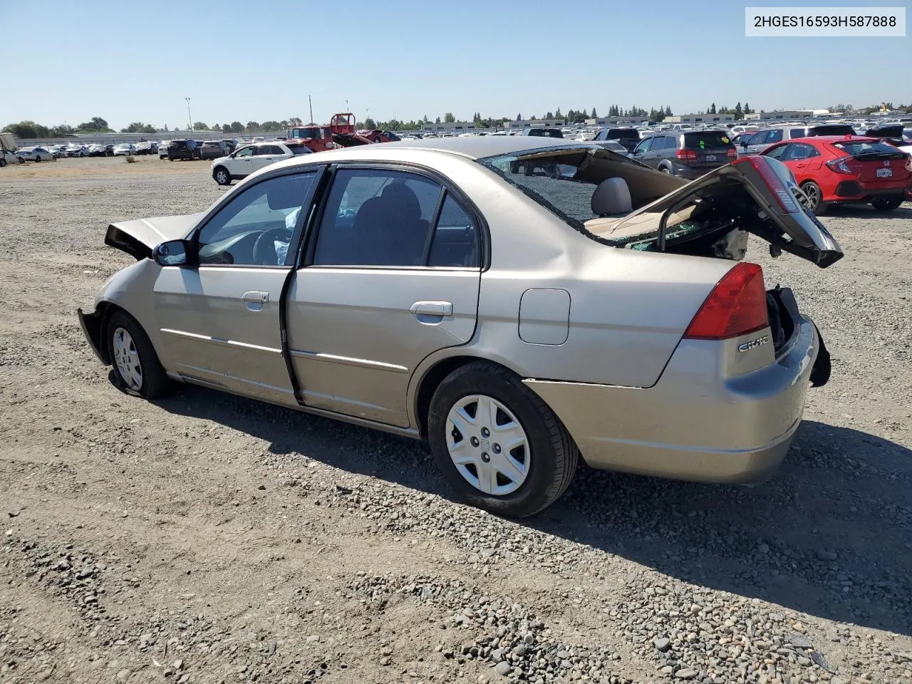 2003 Honda Civic Lx VIN: 2HGES16593H587888 Lot: 69119404