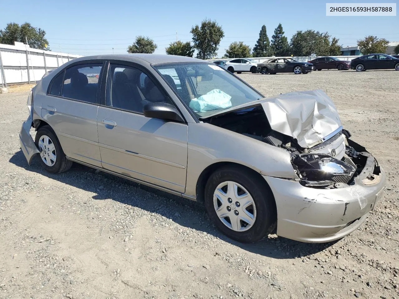 2003 Honda Civic Lx VIN: 2HGES16593H587888 Lot: 69119404