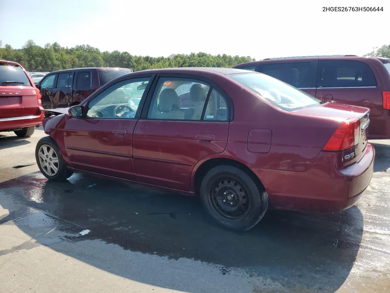 2003 Honda Civic Ex VIN: 2HGES26763H506644 Lot: 69962814