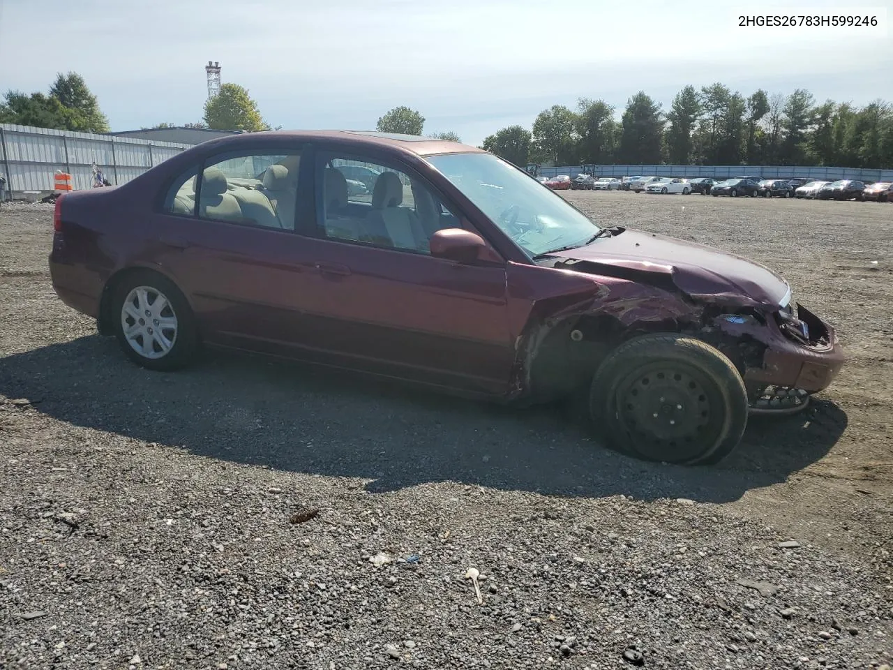 2003 Honda Civic Ex VIN: 2HGES26783H599246 Lot: 69979244