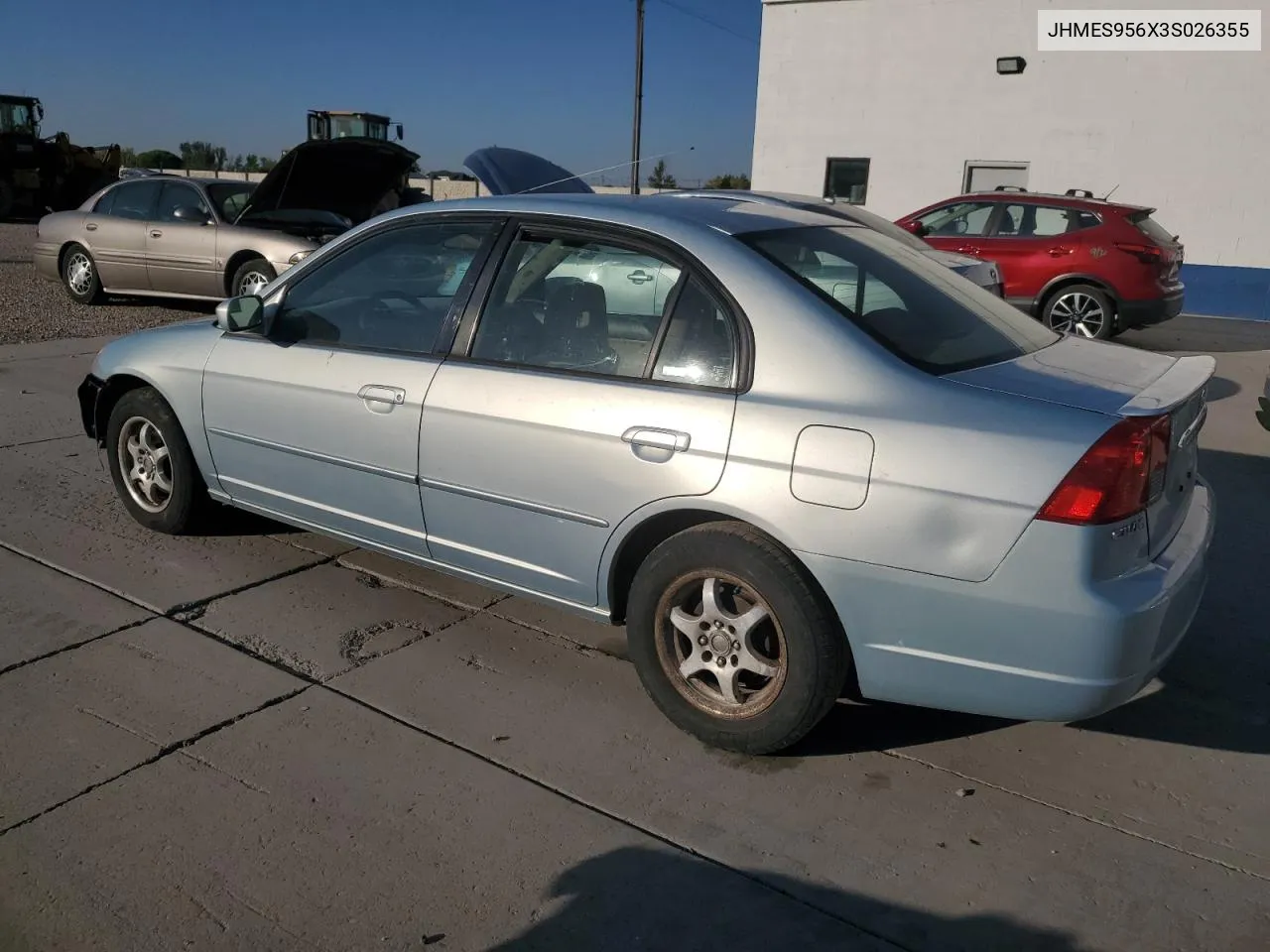 2003 Honda Civic Hybrid VIN: JHMES956X3S026355 Lot: 70315384