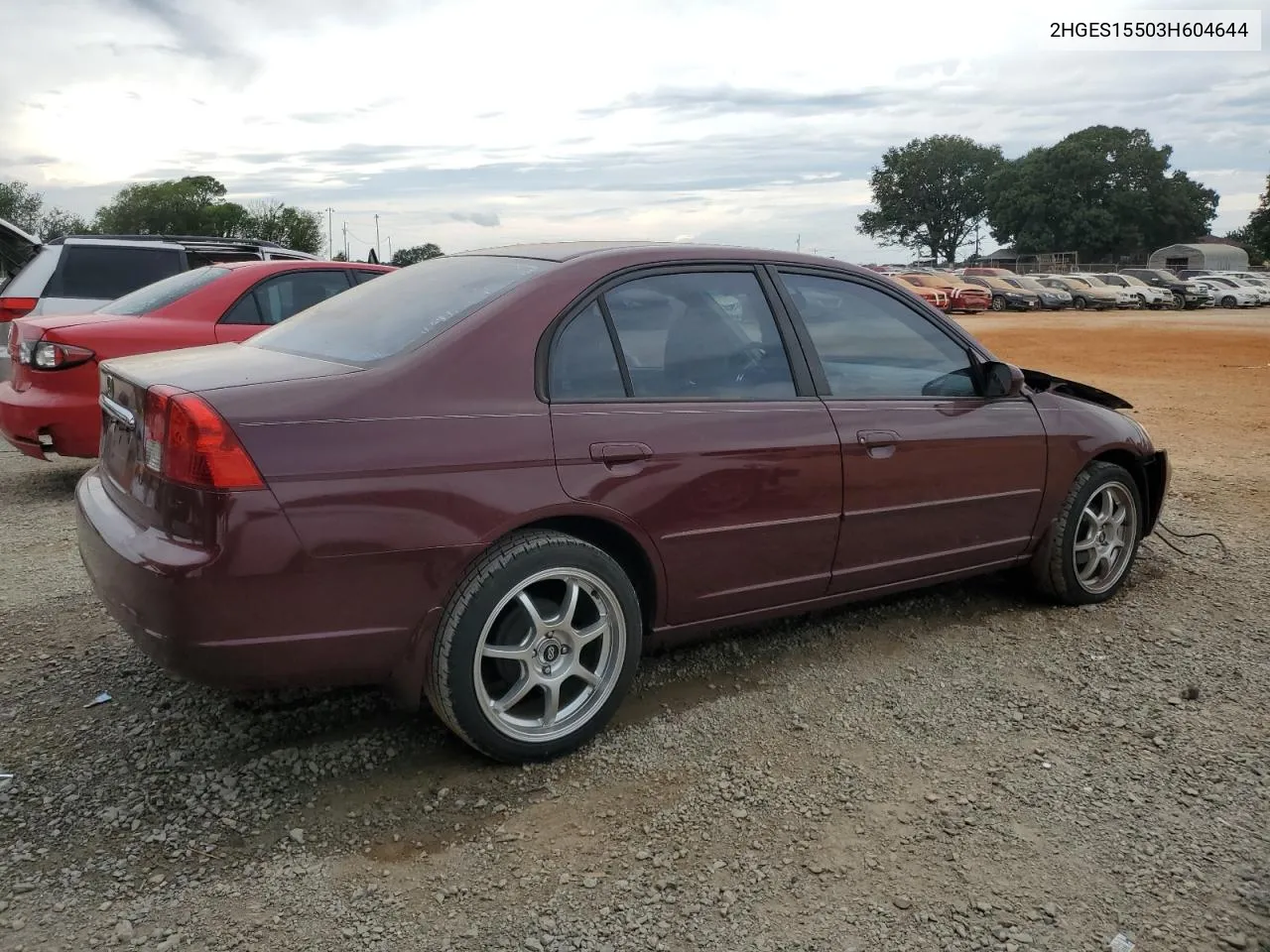 2003 Honda Civic Lx VIN: 2HGES15503H604644 Lot: 70713044