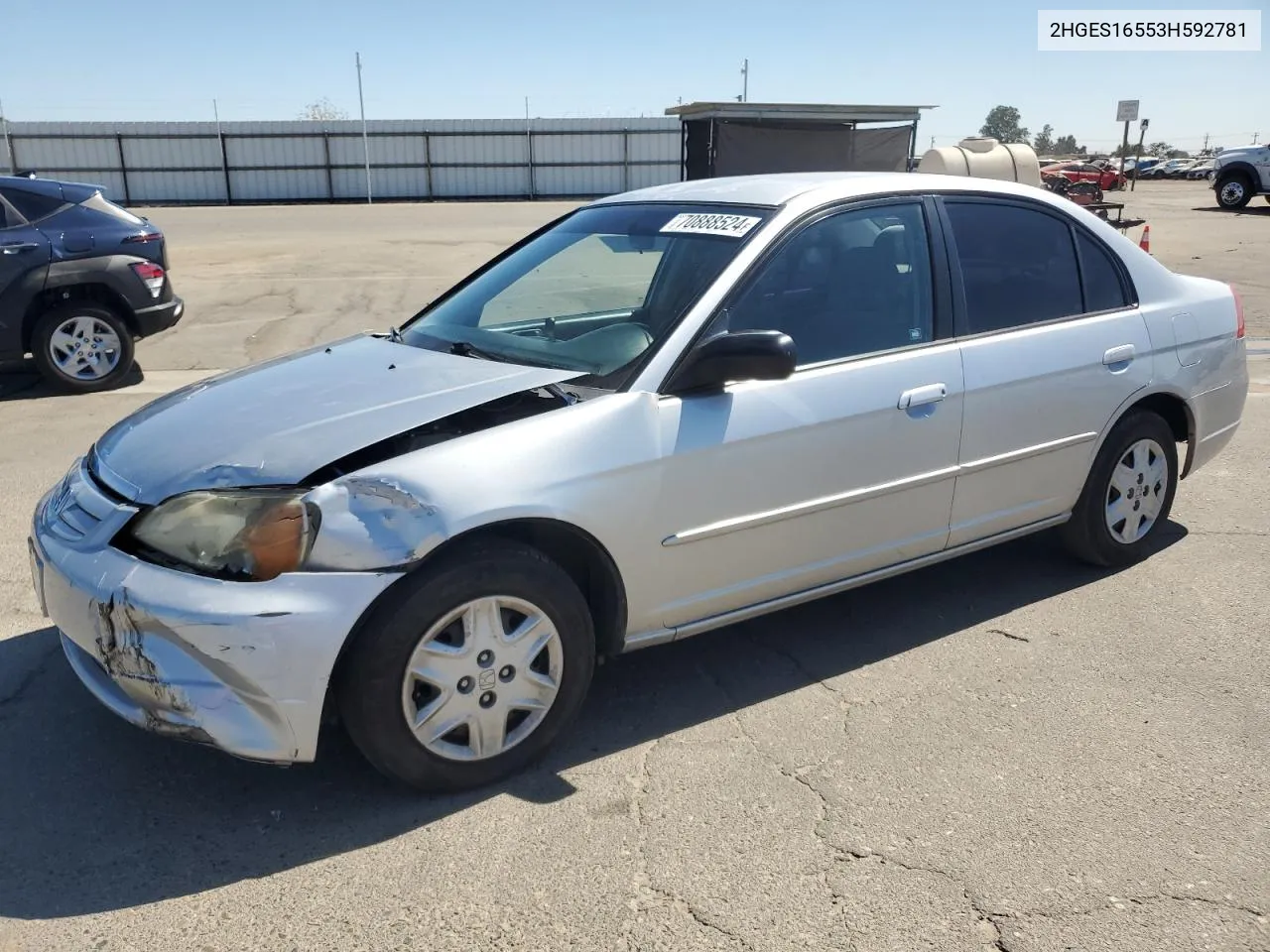 2003 Honda Civic Lx VIN: 2HGES16553H592781 Lot: 70888524