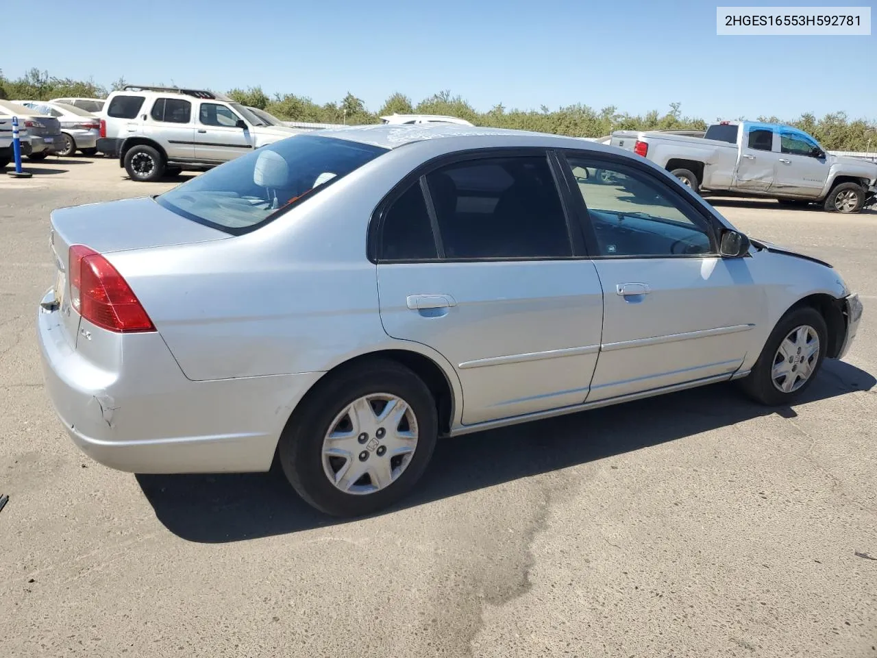 2003 Honda Civic Lx VIN: 2HGES16553H592781 Lot: 70888524