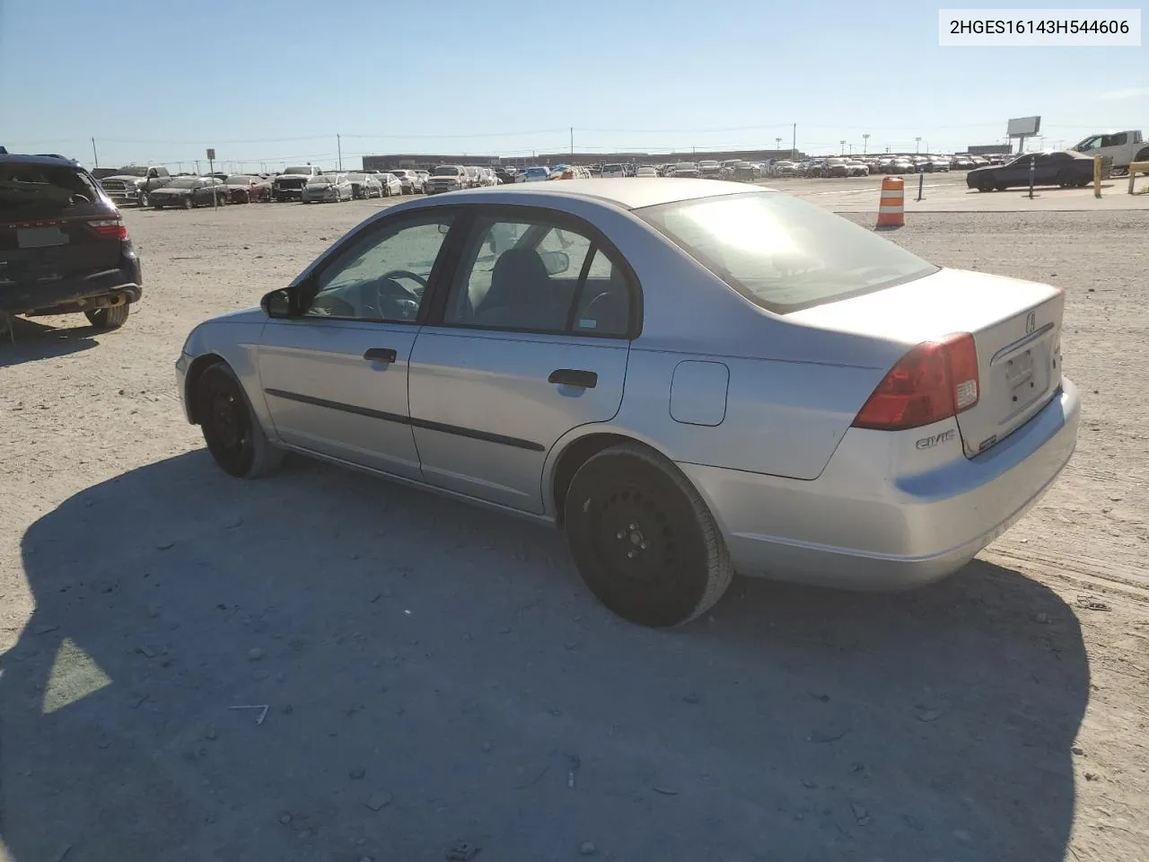 2003 Honda Civic Dx VIN: 2HGES16143H544606 Lot: 71045534