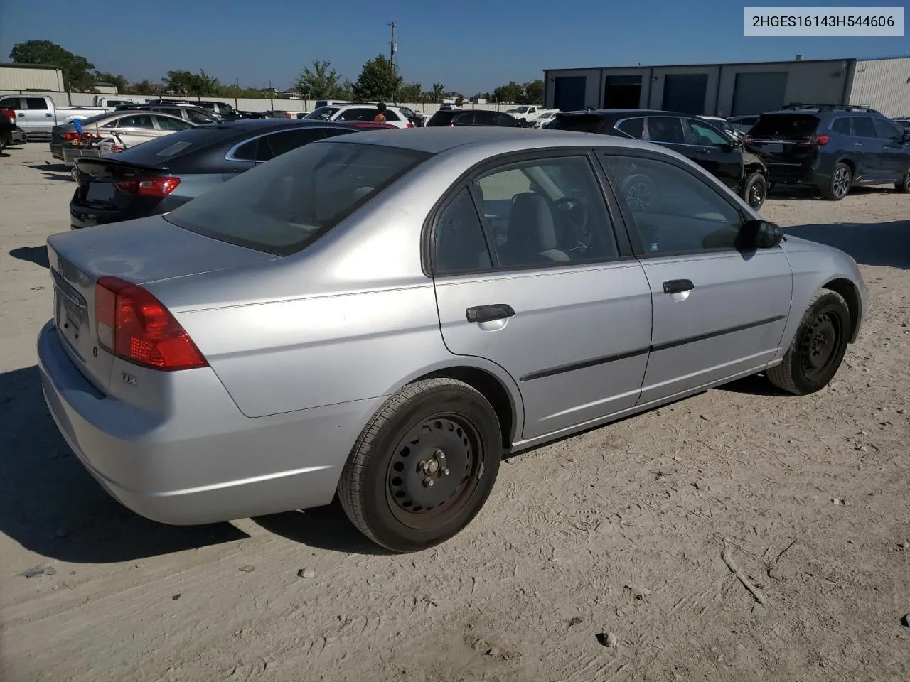 2003 Honda Civic Dx VIN: 2HGES16143H544606 Lot: 71045534