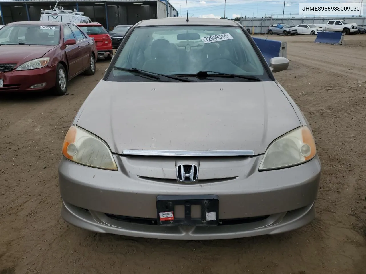 2003 Honda Civic Hybrid VIN: JHMES96693S009030 Lot: 72049314