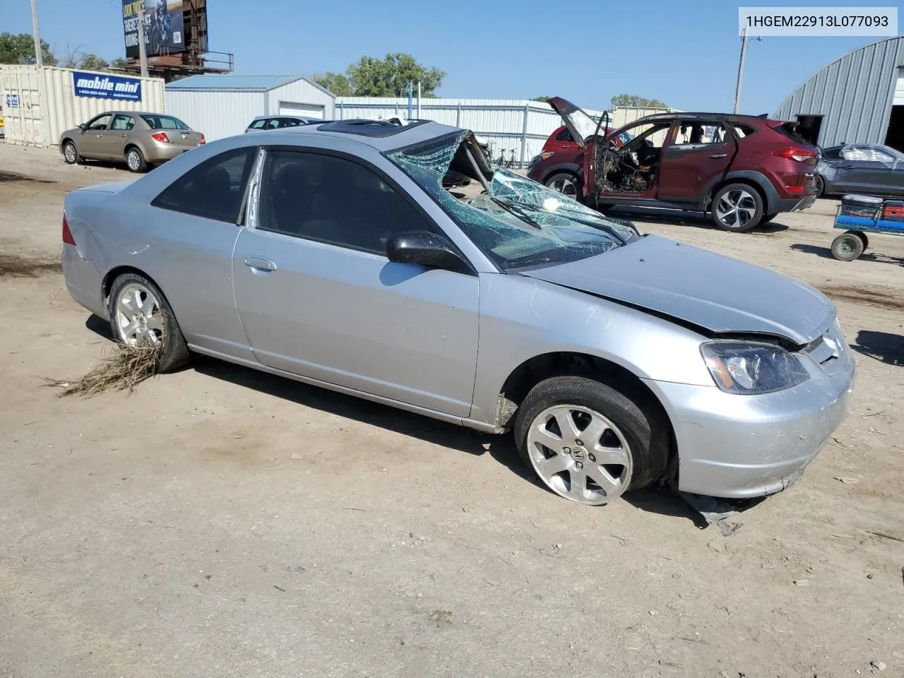 2003 Honda Civic Ex VIN: 1HGEM22913L077093 Lot: 72246524