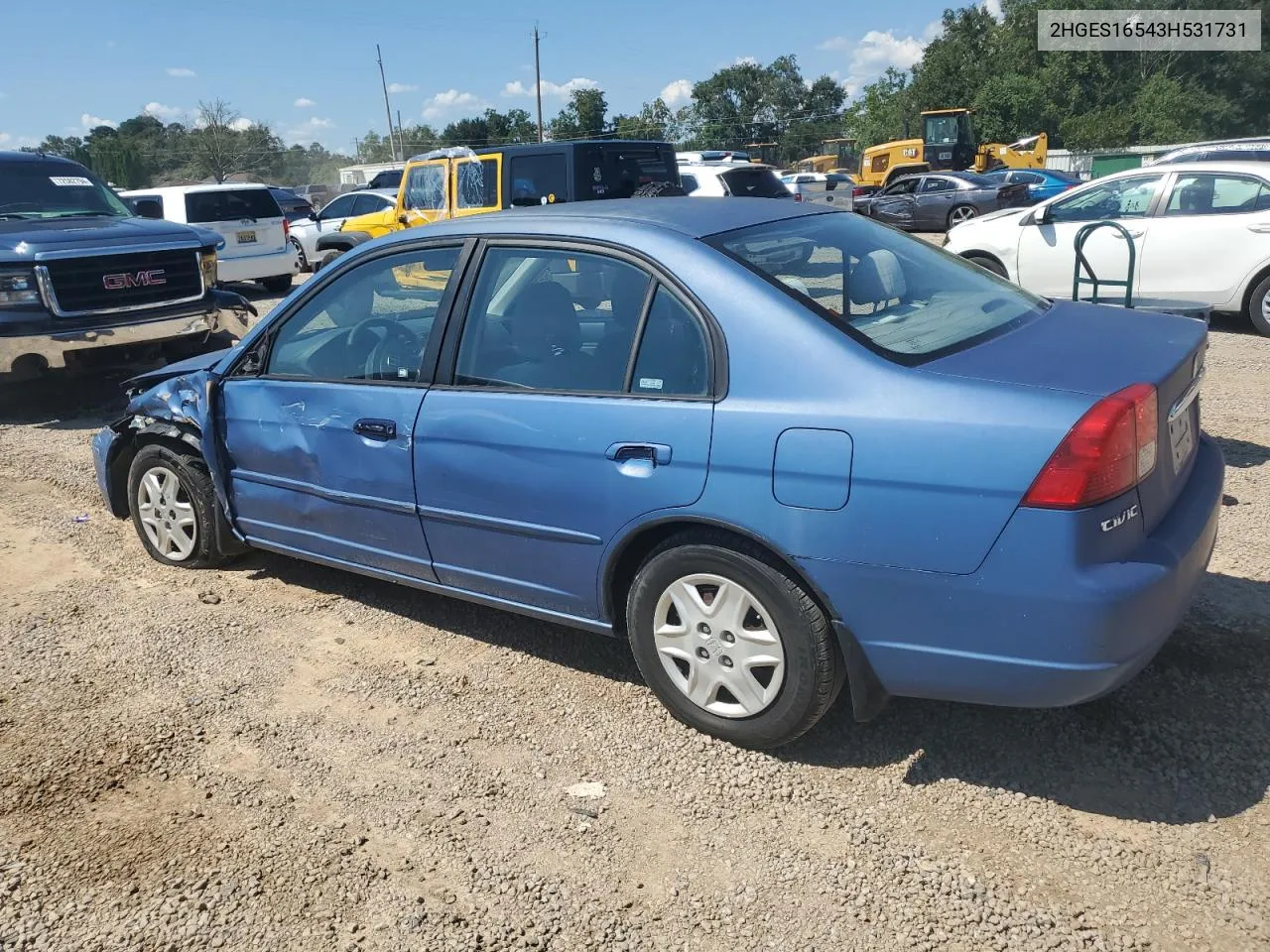 2003 Honda Civic Lx VIN: 2HGES16543H531731 Lot: 72462534