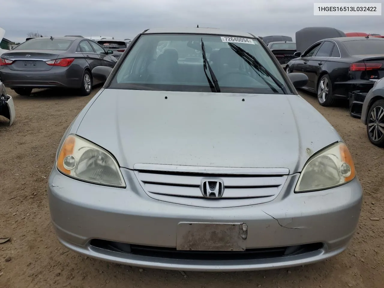 2003 Honda Civic Lx VIN: 1HGES16513L032422 Lot: 72640094