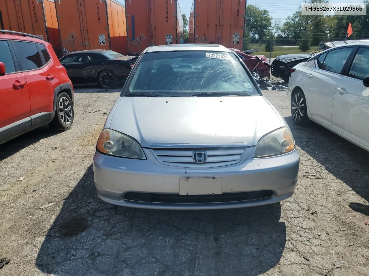 2003 Honda Civic Ex VIN: 1HGES267X3L029865 Lot: 73227924