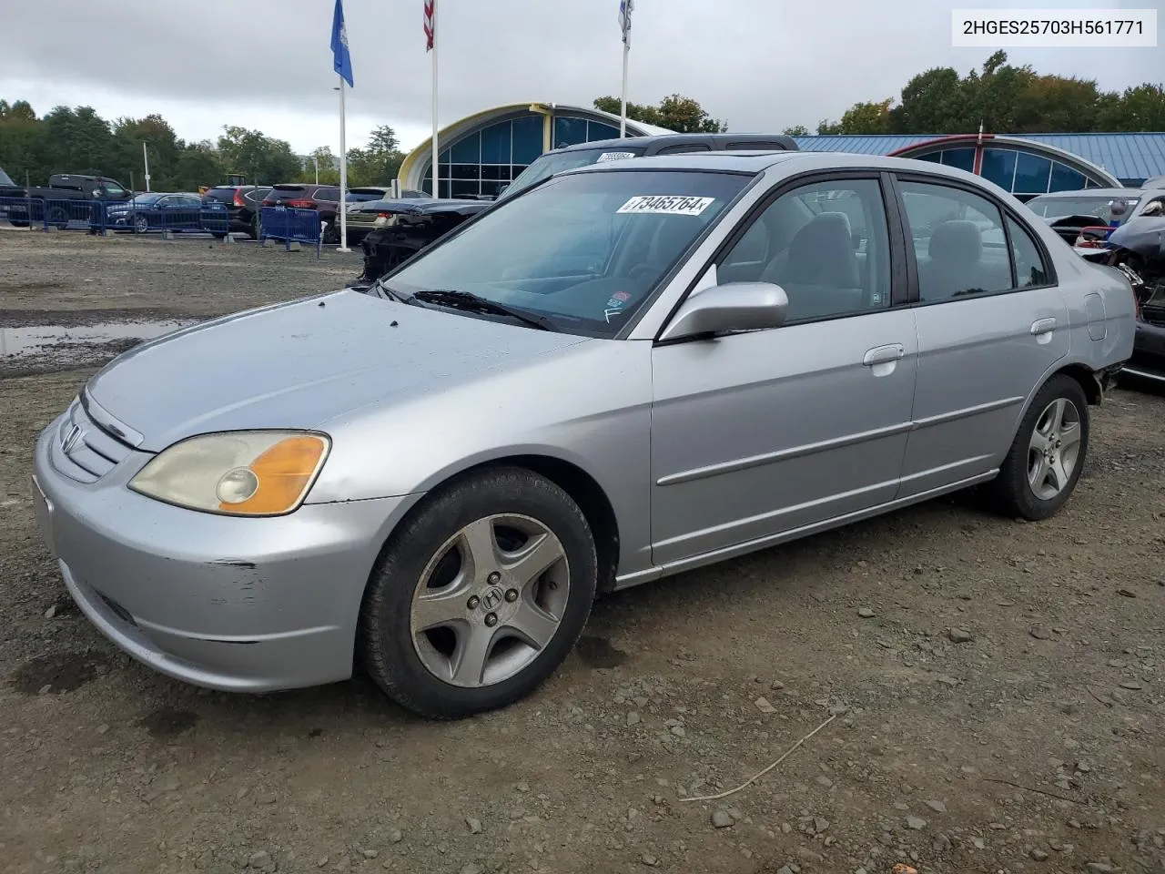 2003 Honda Civic Ex VIN: 2HGES25703H561771 Lot: 73465764