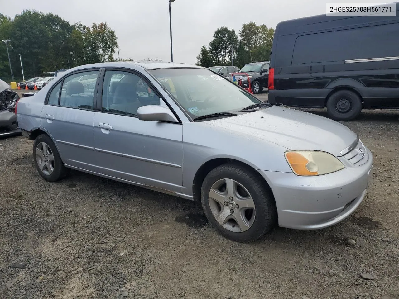 2003 Honda Civic Ex VIN: 2HGES25703H561771 Lot: 73465764