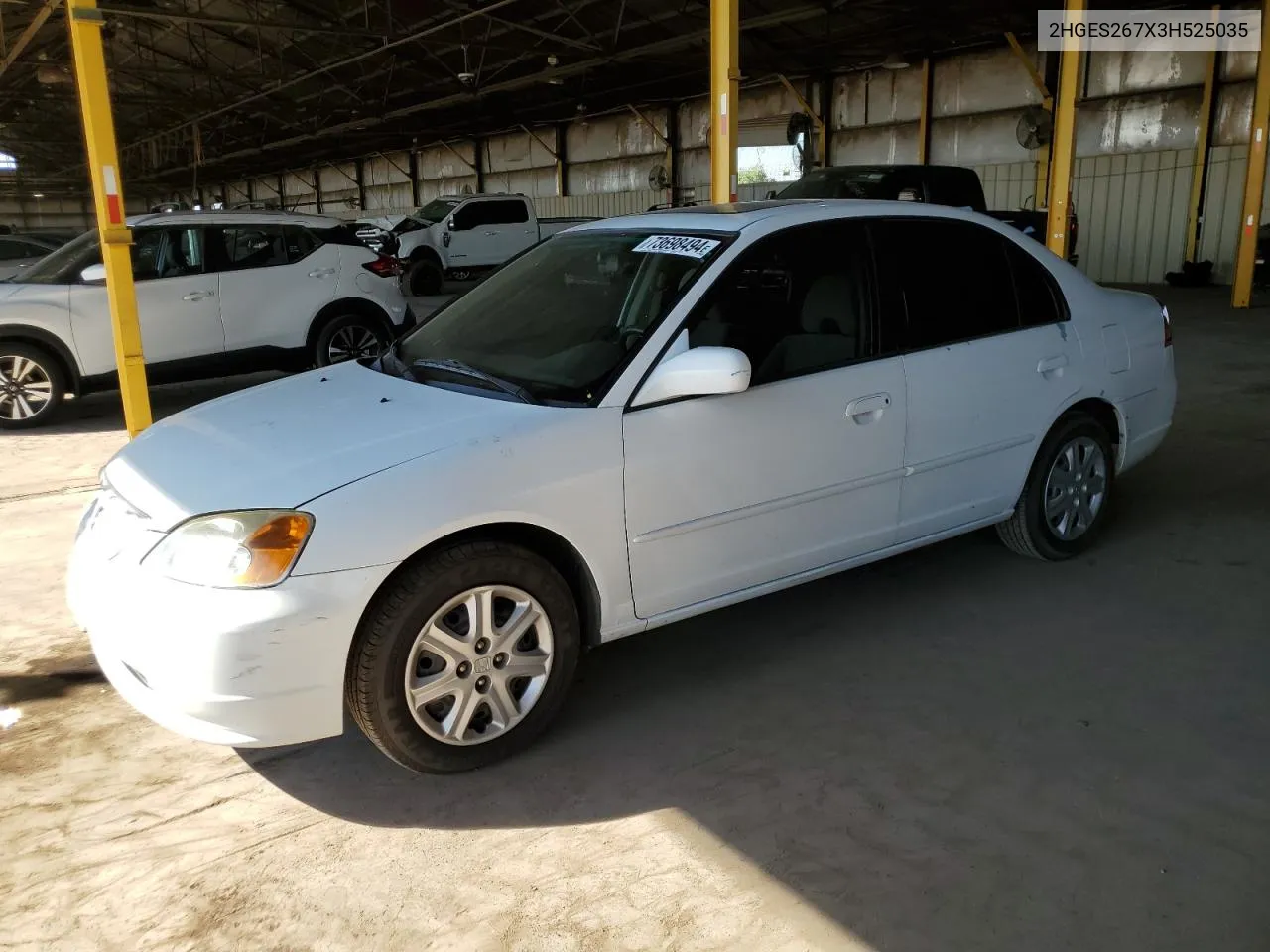 2003 Honda Civic Ex VIN: 2HGES267X3H525035 Lot: 73698494