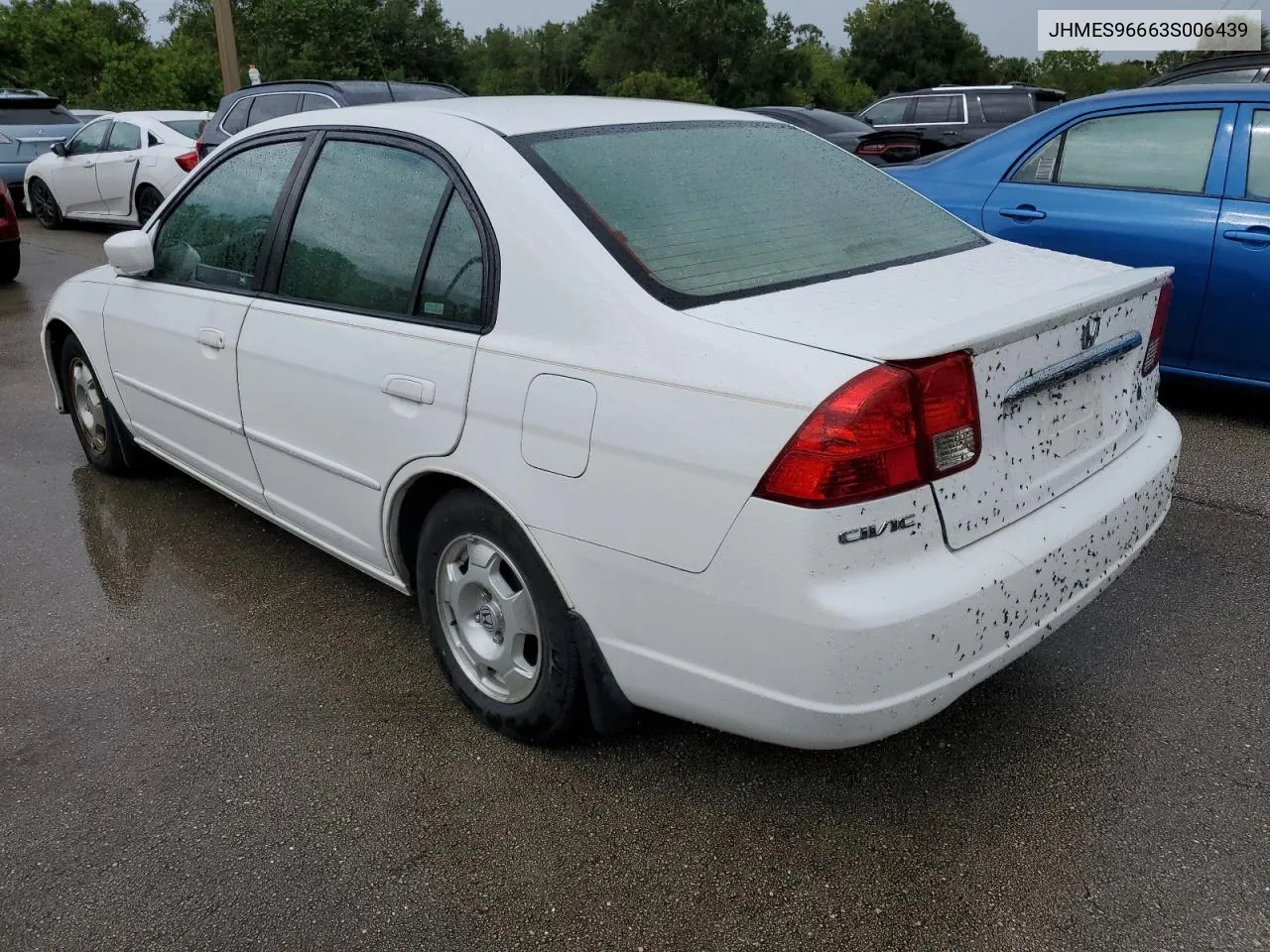 2003 Honda Civic Hybrid VIN: JHMES96663S006439 Lot: 74127894