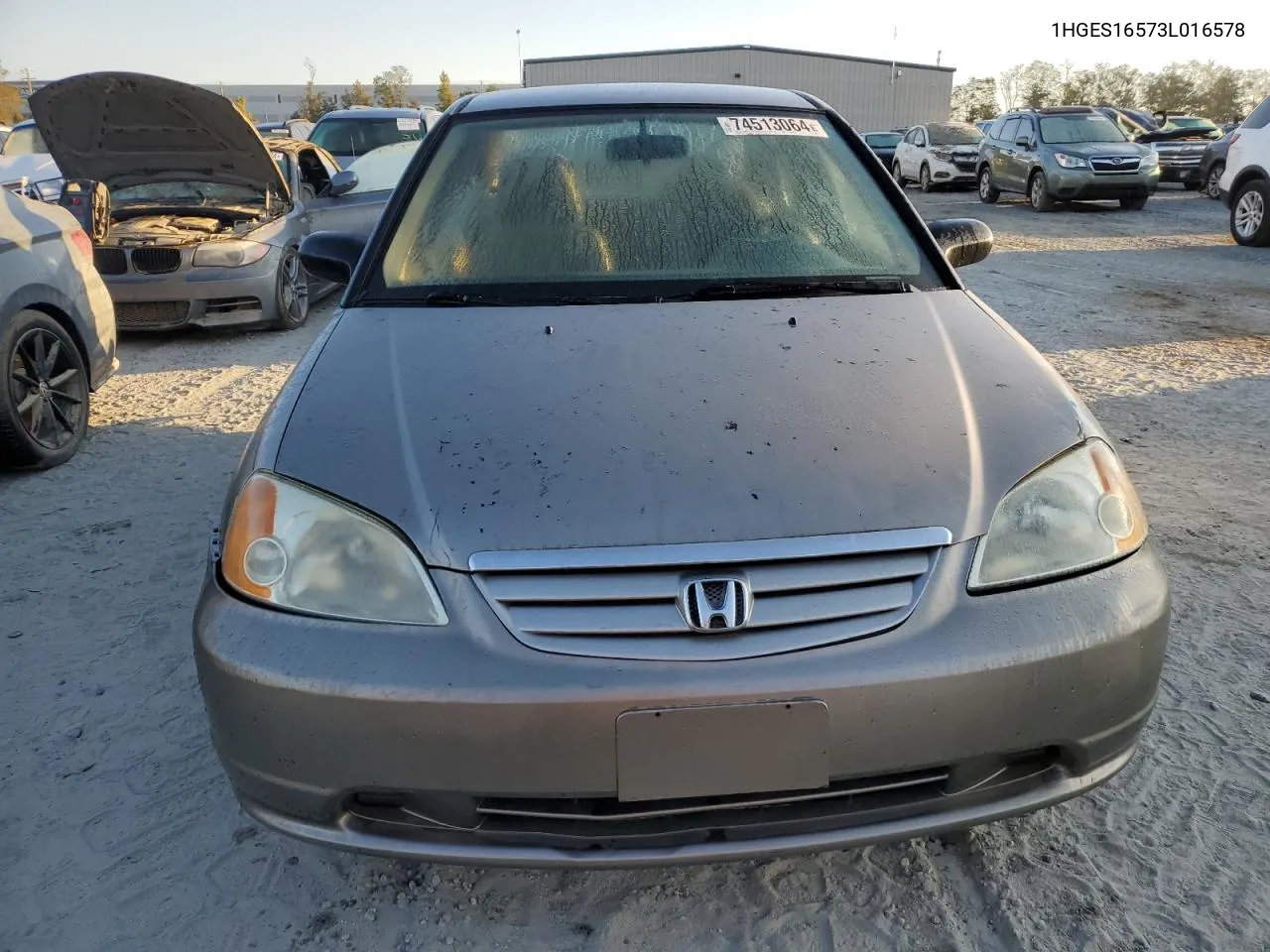 2003 Honda Civic Lx VIN: 1HGES16573L016578 Lot: 74513064