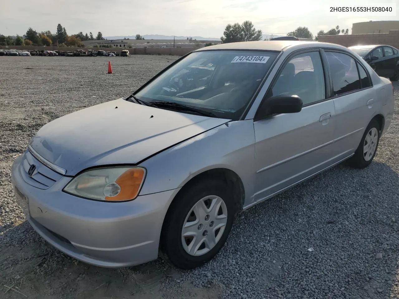 2003 Honda Civic Lx VIN: 2HGES16553H508040 Lot: 74743104