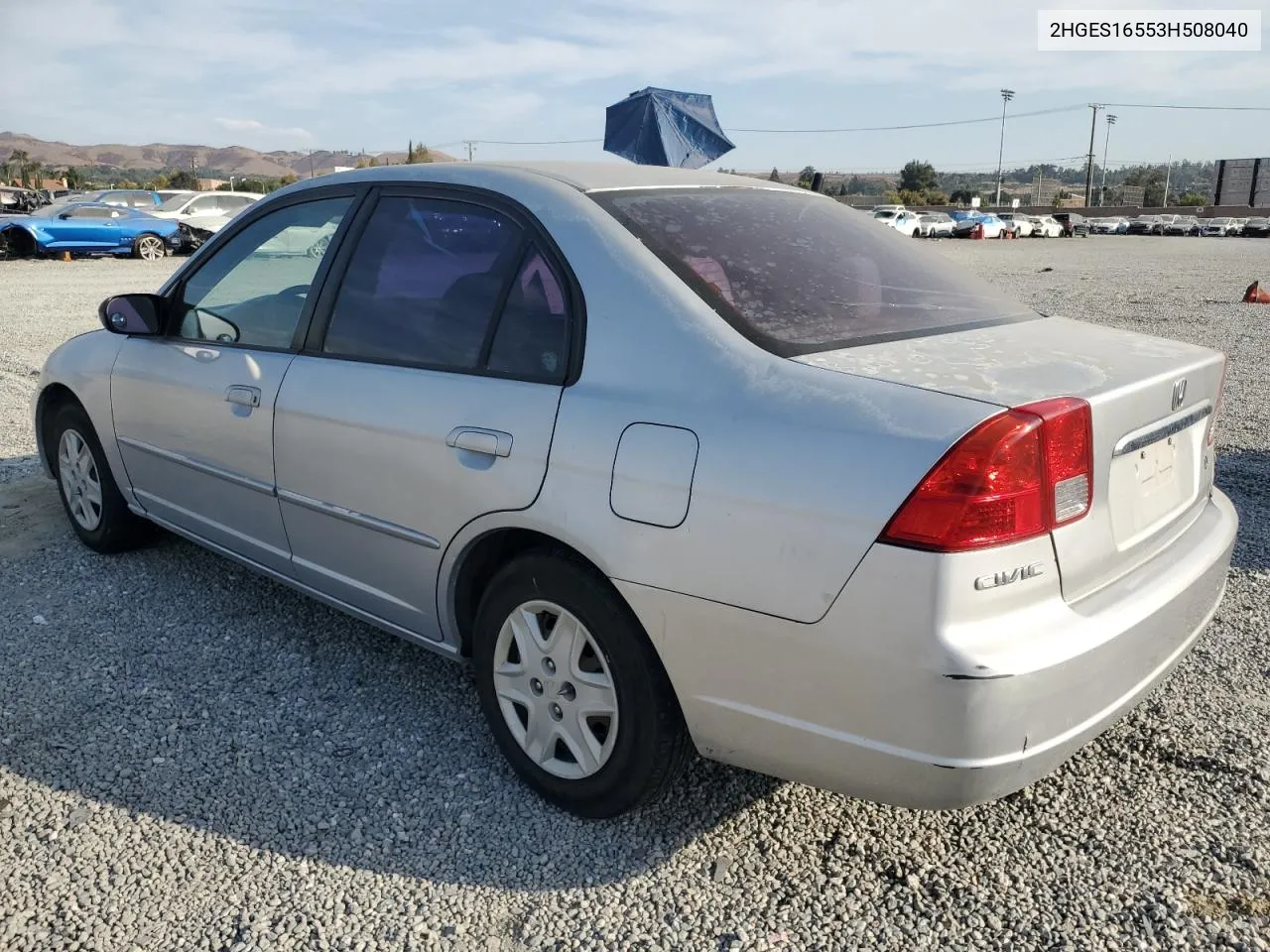 2003 Honda Civic Lx VIN: 2HGES16553H508040 Lot: 74743104