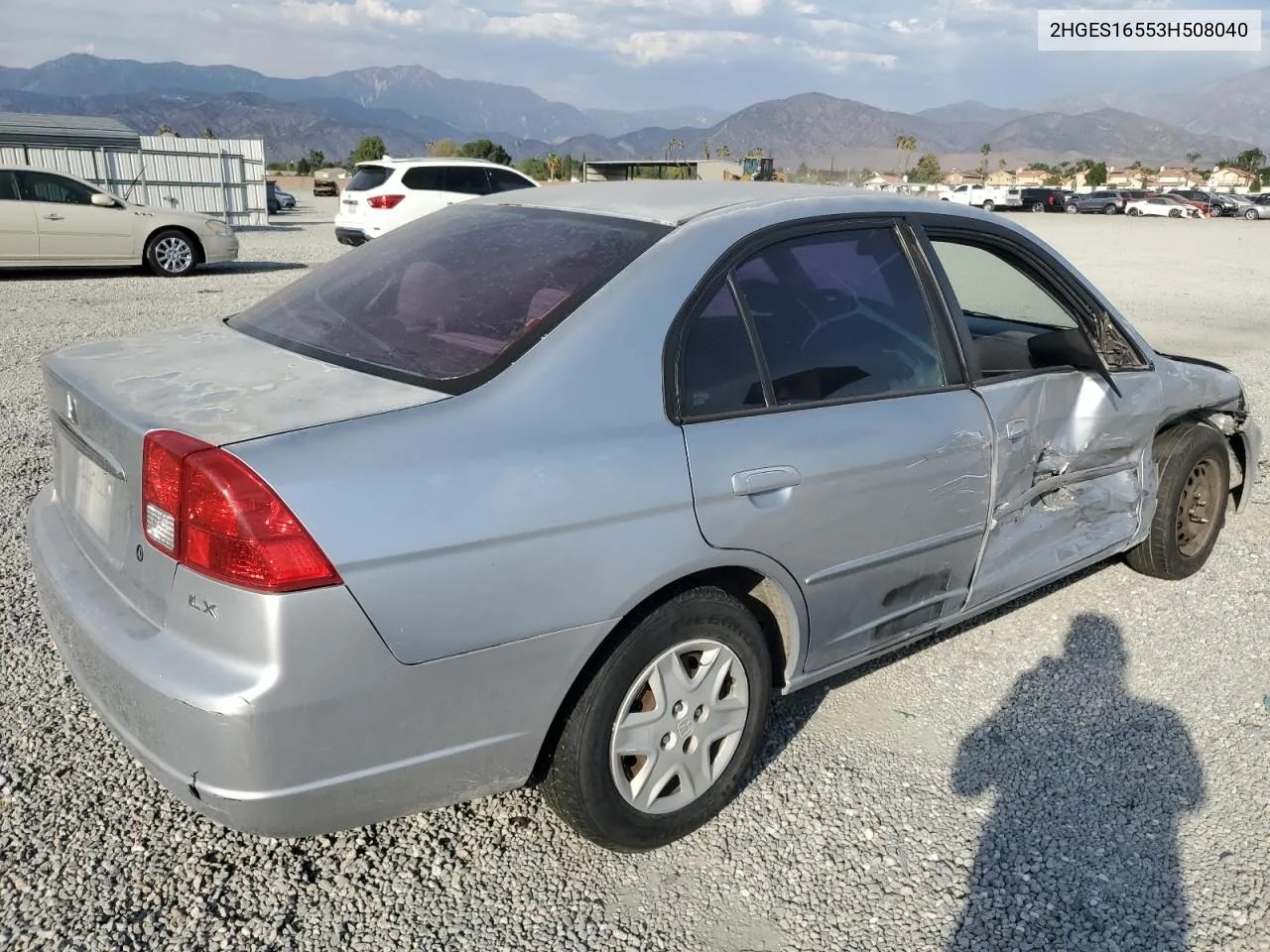 2003 Honda Civic Lx VIN: 2HGES16553H508040 Lot: 74743104