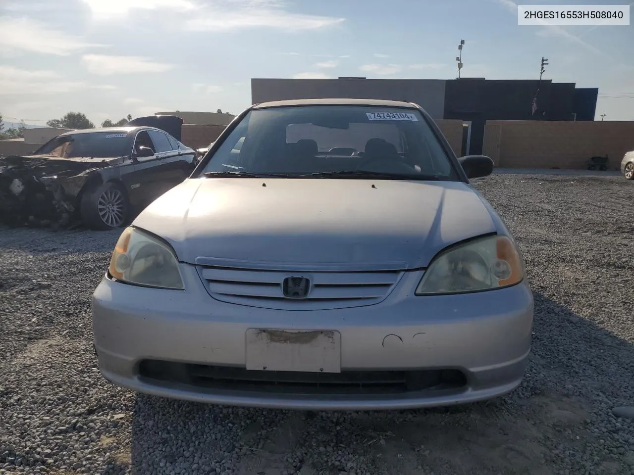 2003 Honda Civic Lx VIN: 2HGES16553H508040 Lot: 74743104