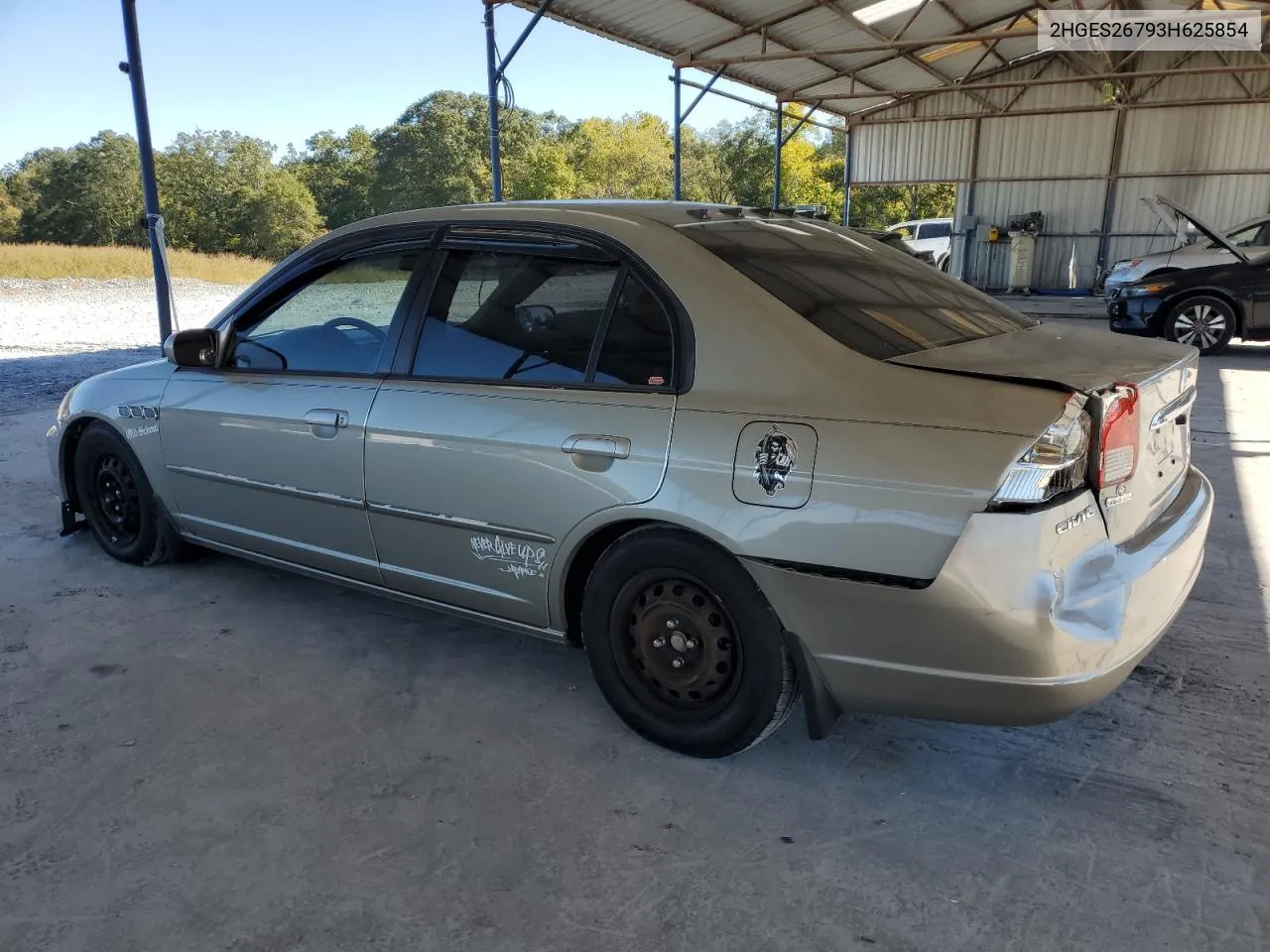 2003 Honda Civic Ex VIN: 2HGES26793H625854 Lot: 76805564