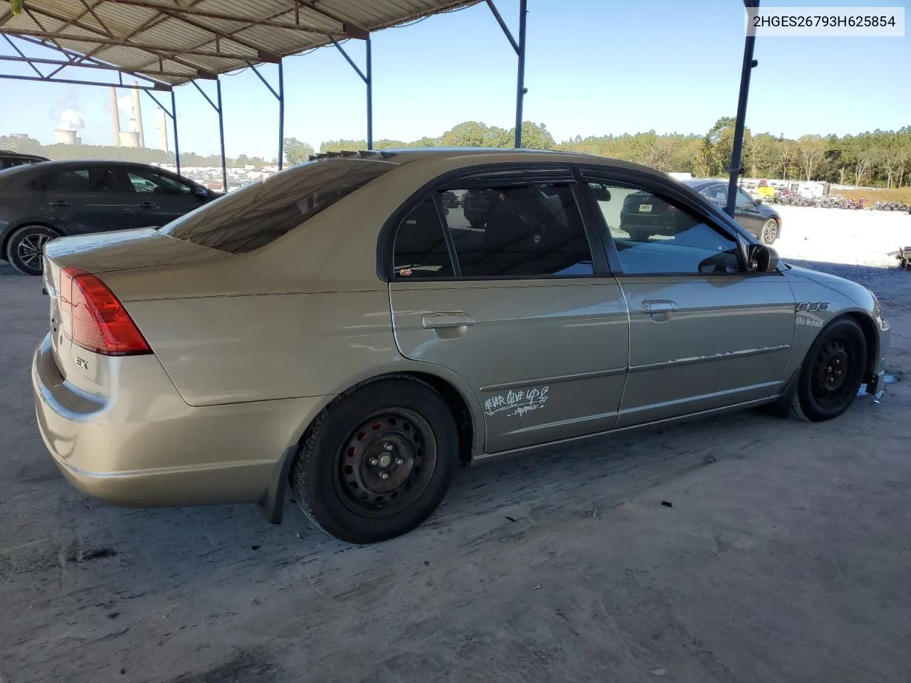 2003 Honda Civic Ex VIN: 2HGES26793H625854 Lot: 76805564