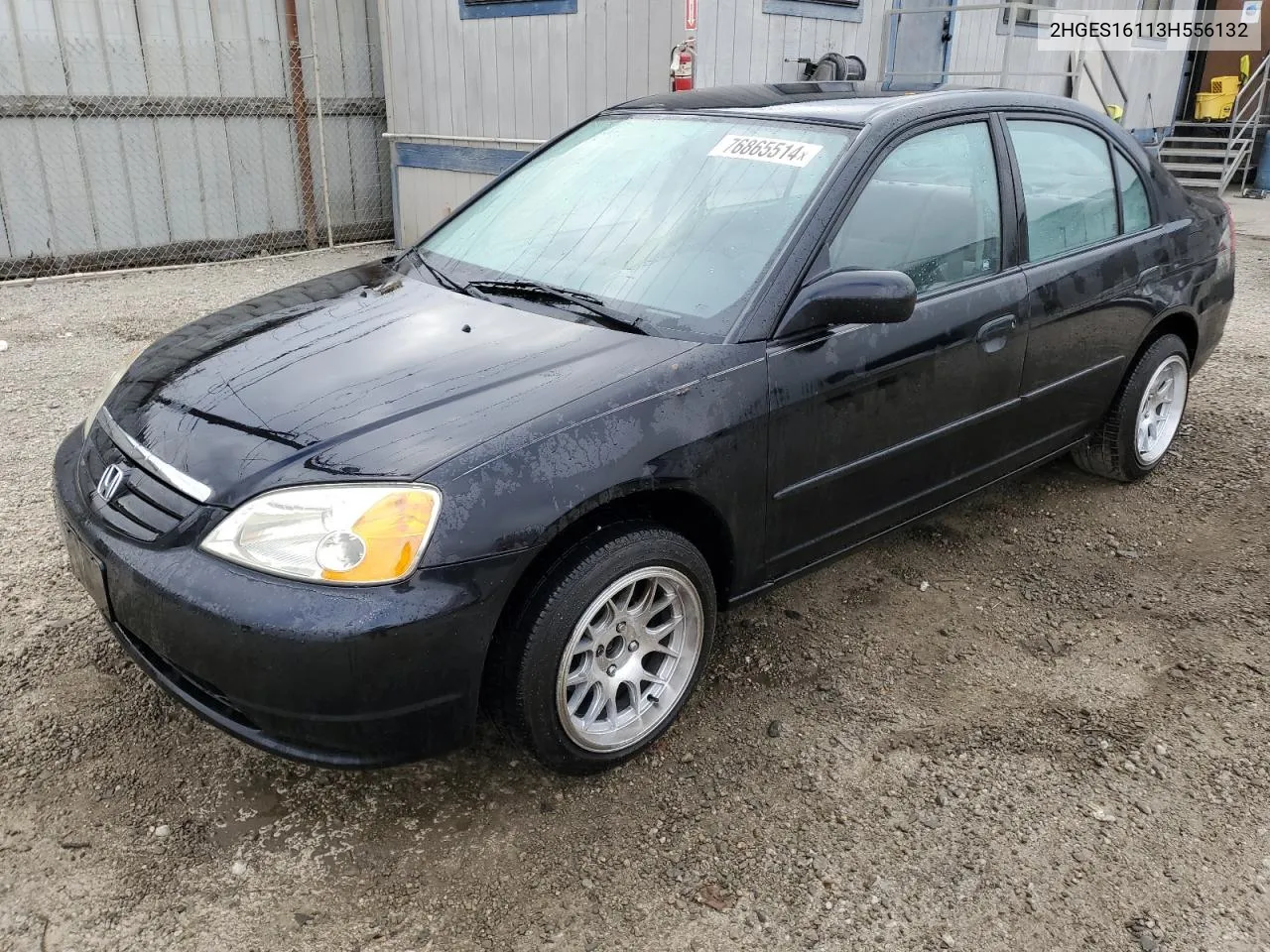 2003 Honda Civic Dx VIN: 2HGES16113H556132 Lot: 76865514