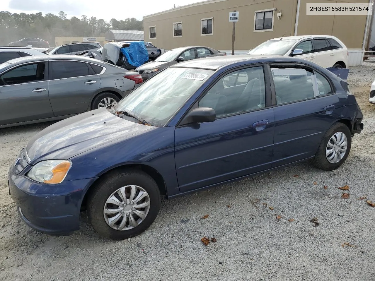 2003 Honda Civic Lx VIN: 2HGES16583H521574 Lot: 77889034