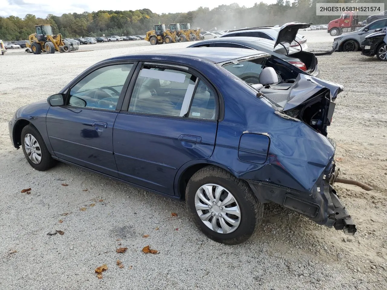 2003 Honda Civic Lx VIN: 2HGES16583H521574 Lot: 77889034