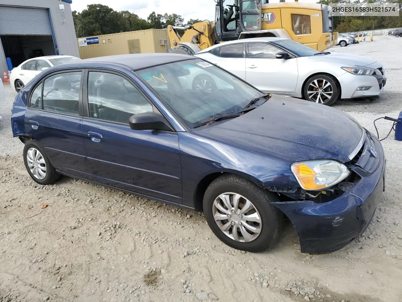 2003 Honda Civic Lx VIN: 2HGES16583H521574 Lot: 77889034