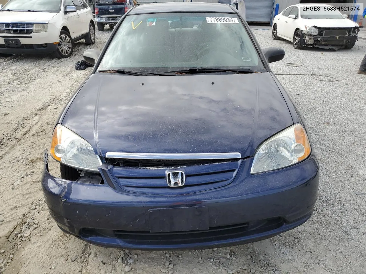 2003 Honda Civic Lx VIN: 2HGES16583H521574 Lot: 77889034