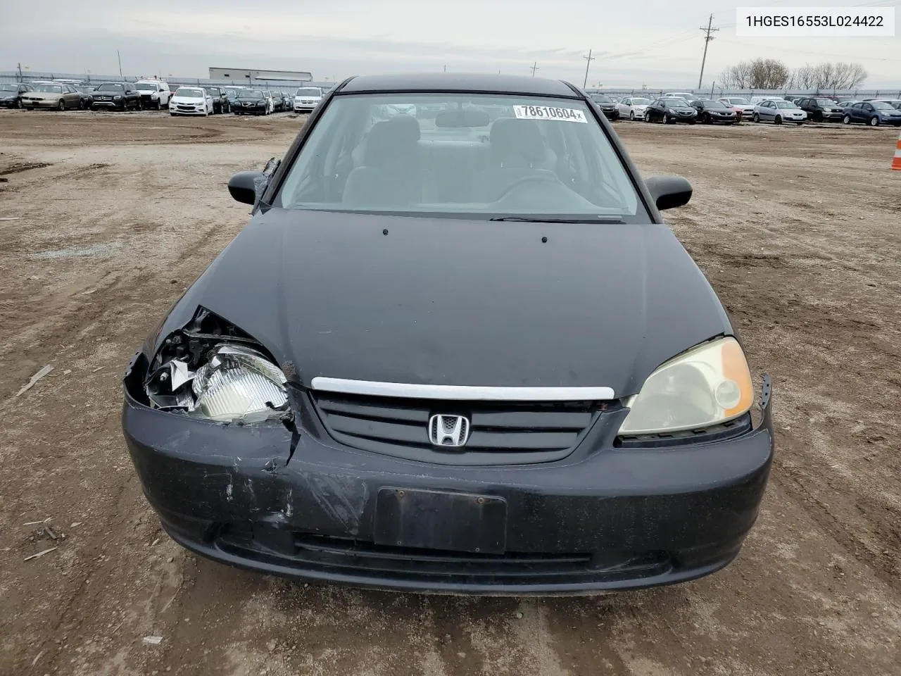 2003 Honda Civic Lx VIN: 1HGES16553L024422 Lot: 78610604