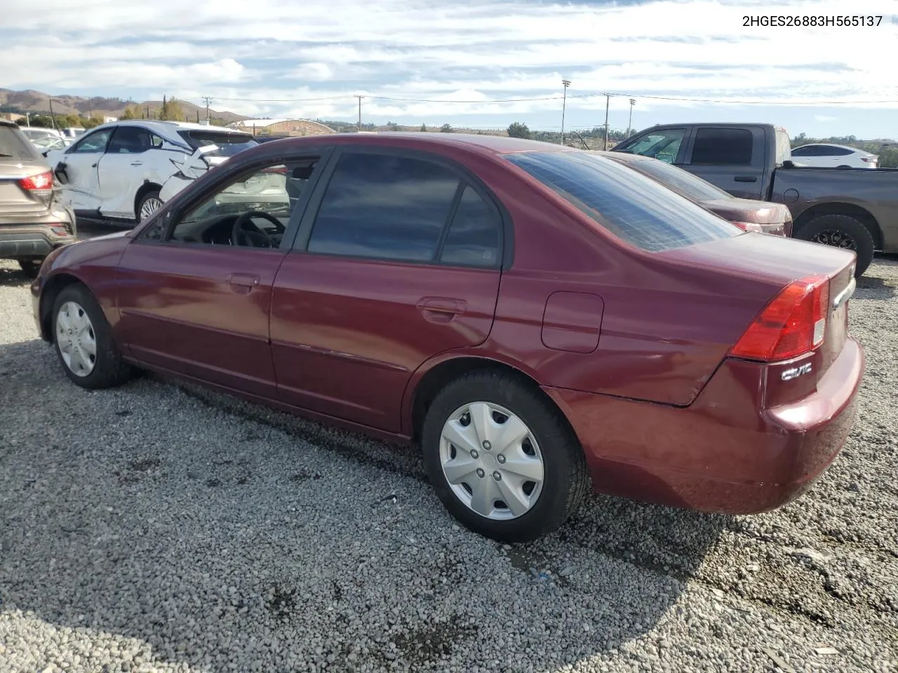 2003 Honda Civic Ex VIN: 2HGES26883H565137 Lot: 78846654