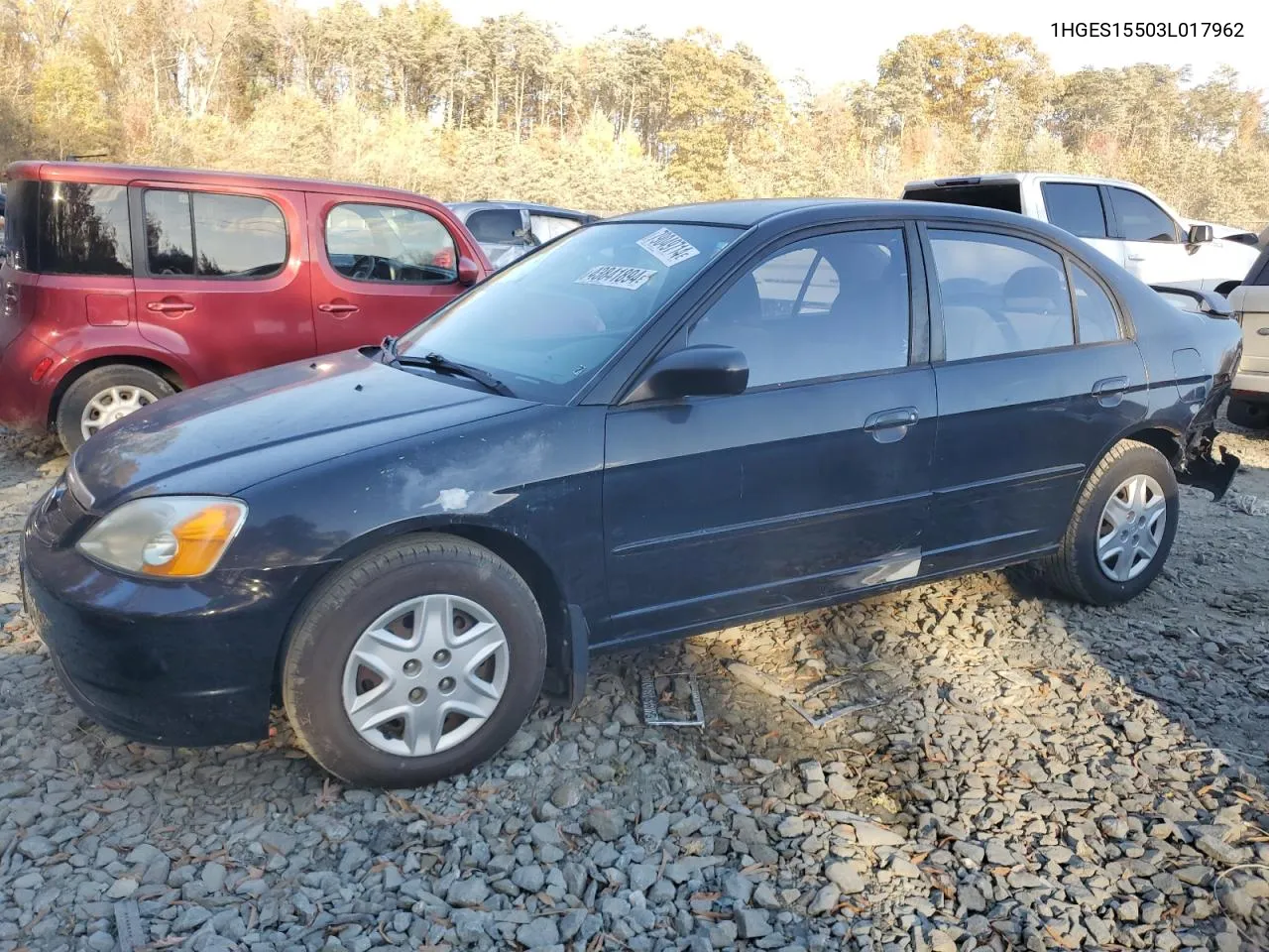 2003 Honda Civic Lx VIN: 1HGES15503L017962 Lot: 79049714