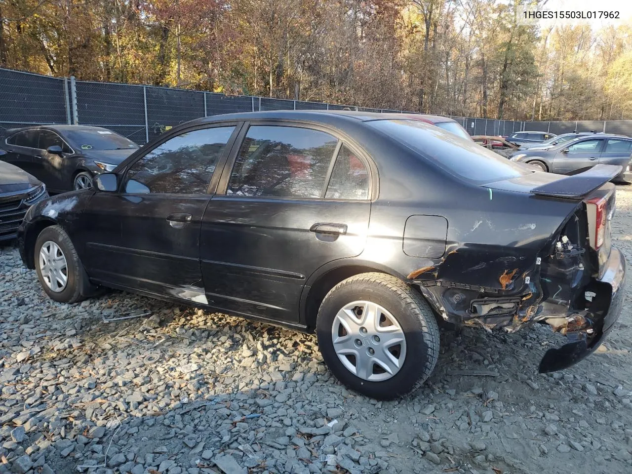 2003 Honda Civic Lx VIN: 1HGES15503L017962 Lot: 79049714