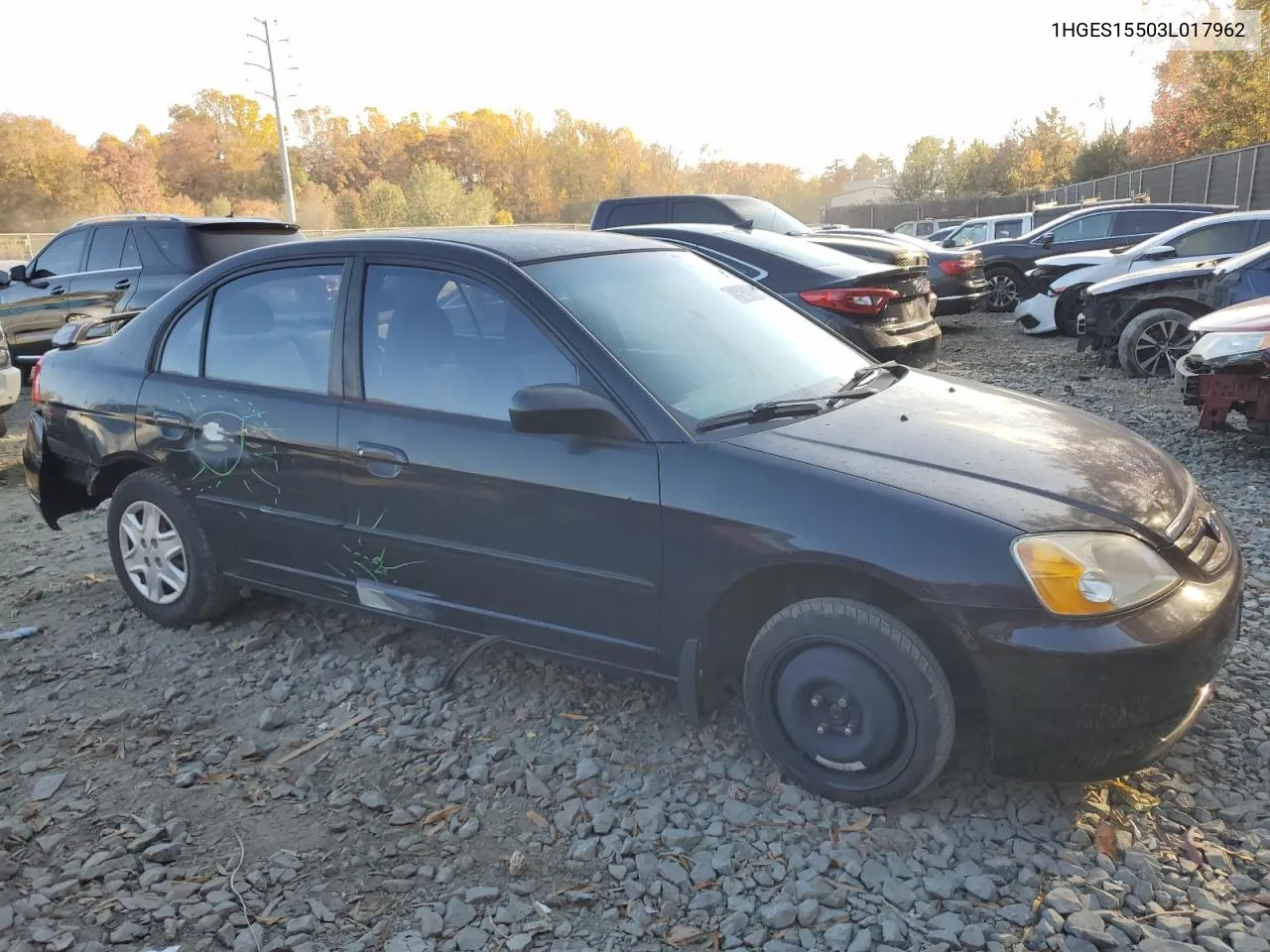 2003 Honda Civic Lx VIN: 1HGES15503L017962 Lot: 79049714