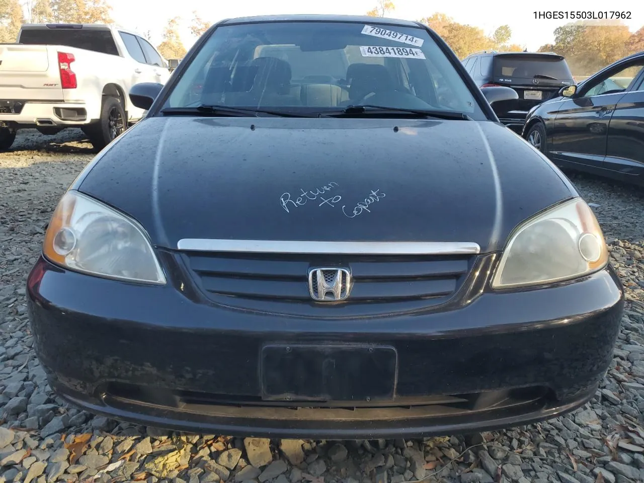 2003 Honda Civic Lx VIN: 1HGES15503L017962 Lot: 79049714