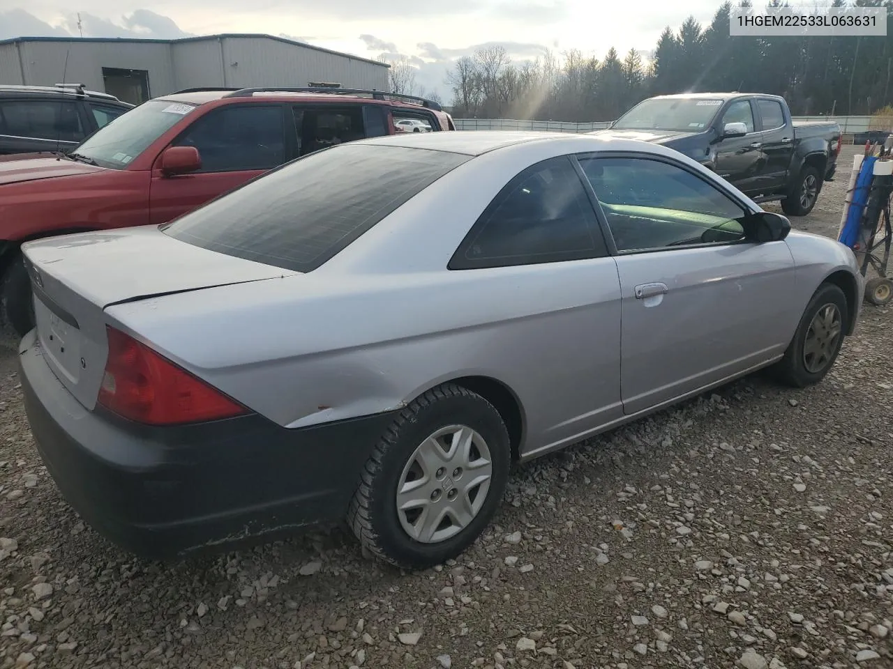 2003 Honda Civic Lx VIN: 1HGEM22533L063631 Lot: 79307134