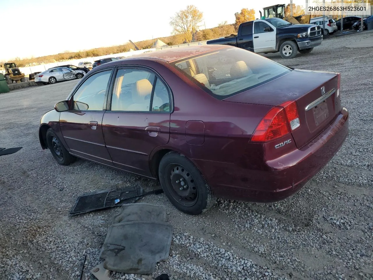 2003 Honda Civic Ex VIN: 2HGES26863H523601 Lot: 79618624