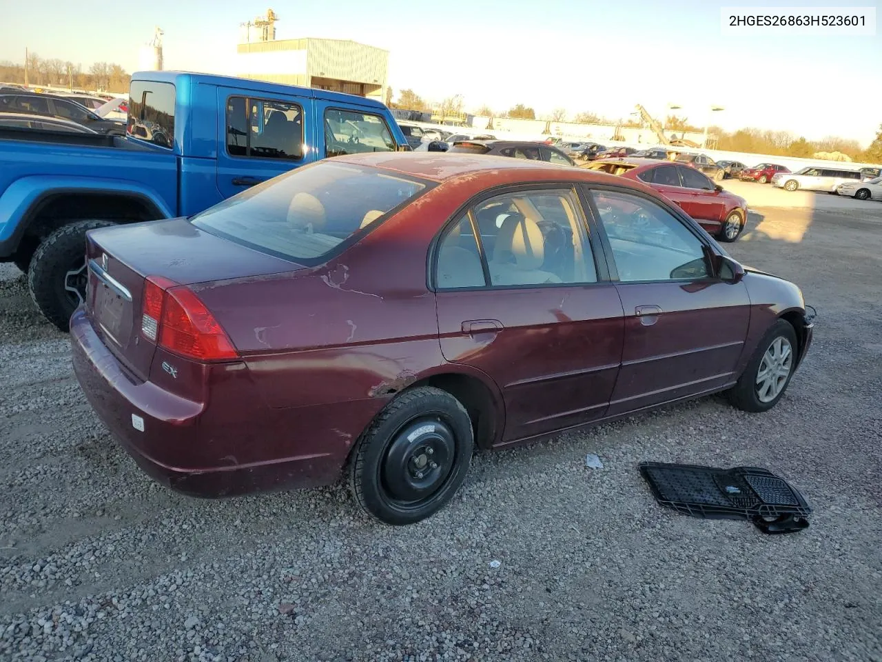 2003 Honda Civic Ex VIN: 2HGES26863H523601 Lot: 79618624