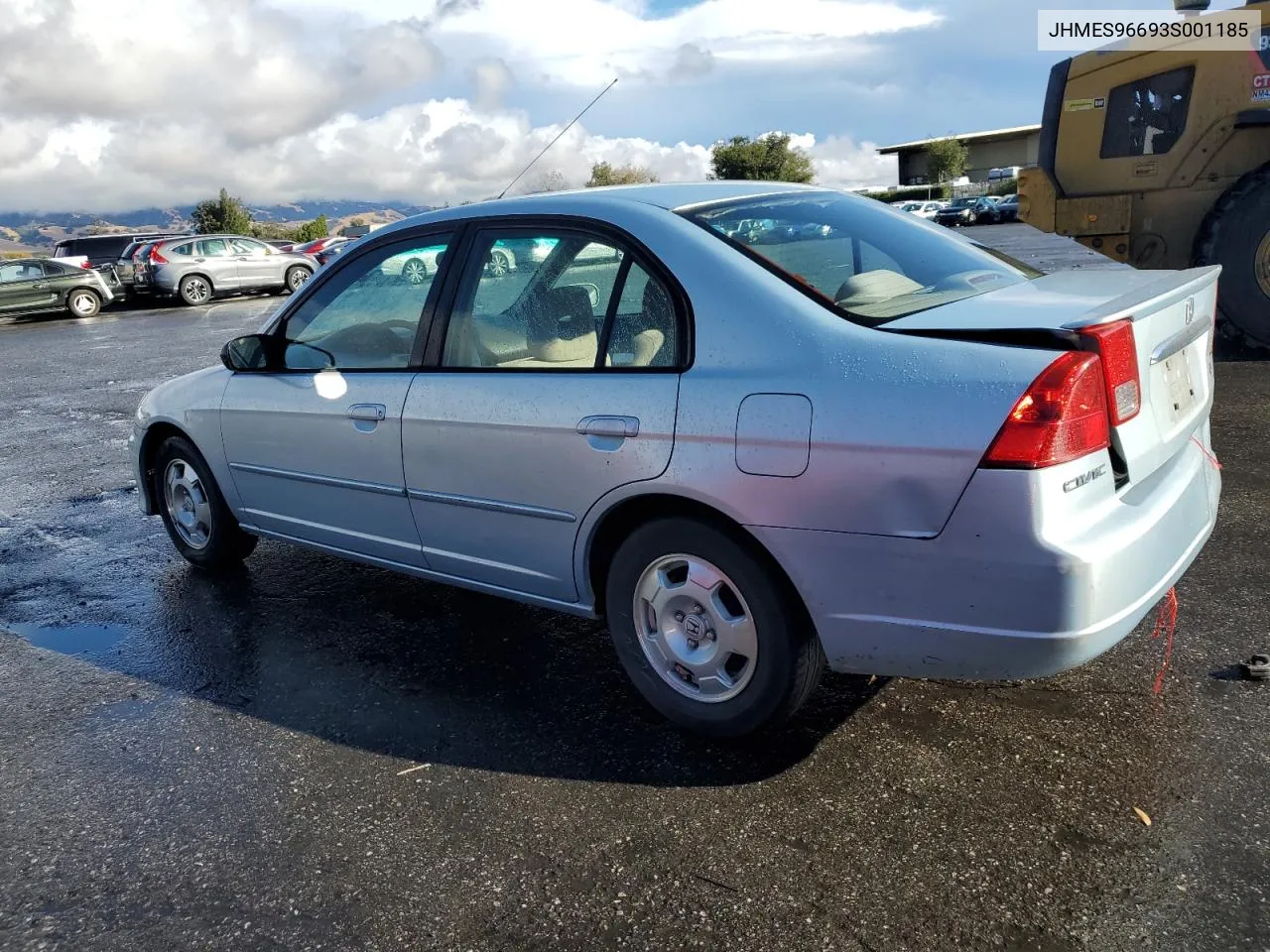 2003 Honda Civic Hybrid VIN: JHMES96693S001185 Lot: 80033894