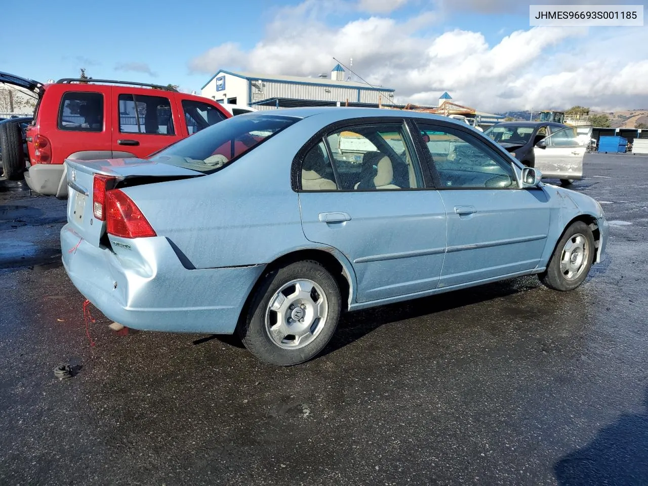 2003 Honda Civic Hybrid VIN: JHMES96693S001185 Lot: 80033894