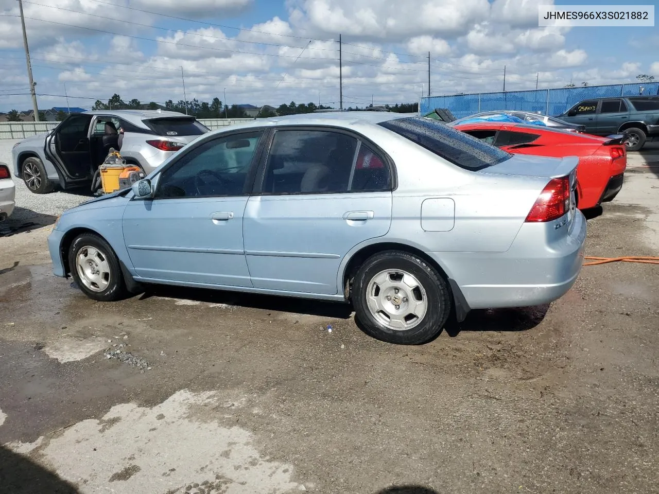 2003 Honda Civic Hybrid VIN: JHMES966X3S021882 Lot: 80666354