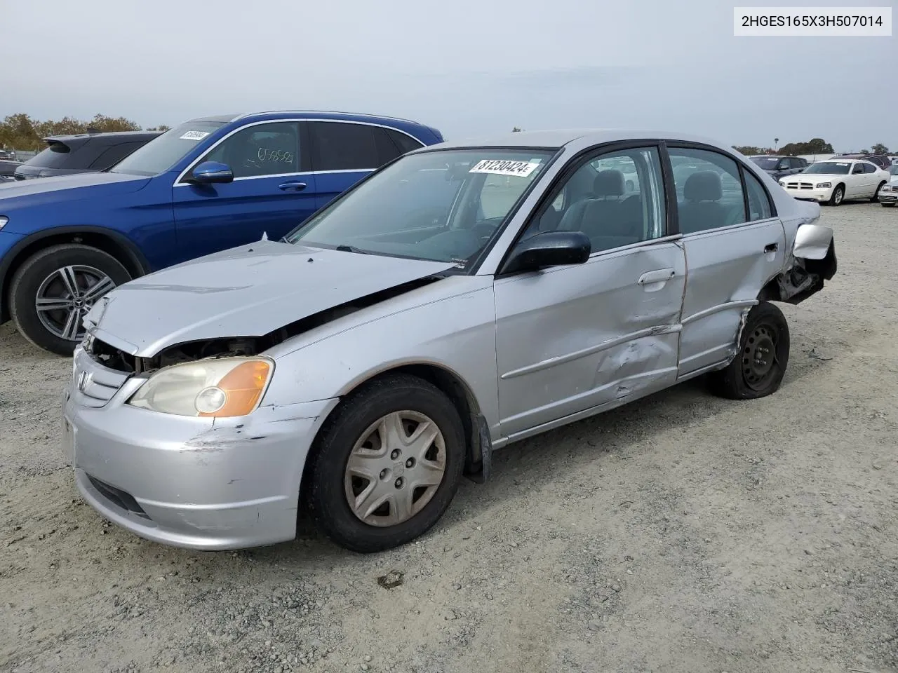 2003 Honda Civic Lx VIN: 2HGES165X3H507014 Lot: 81230424