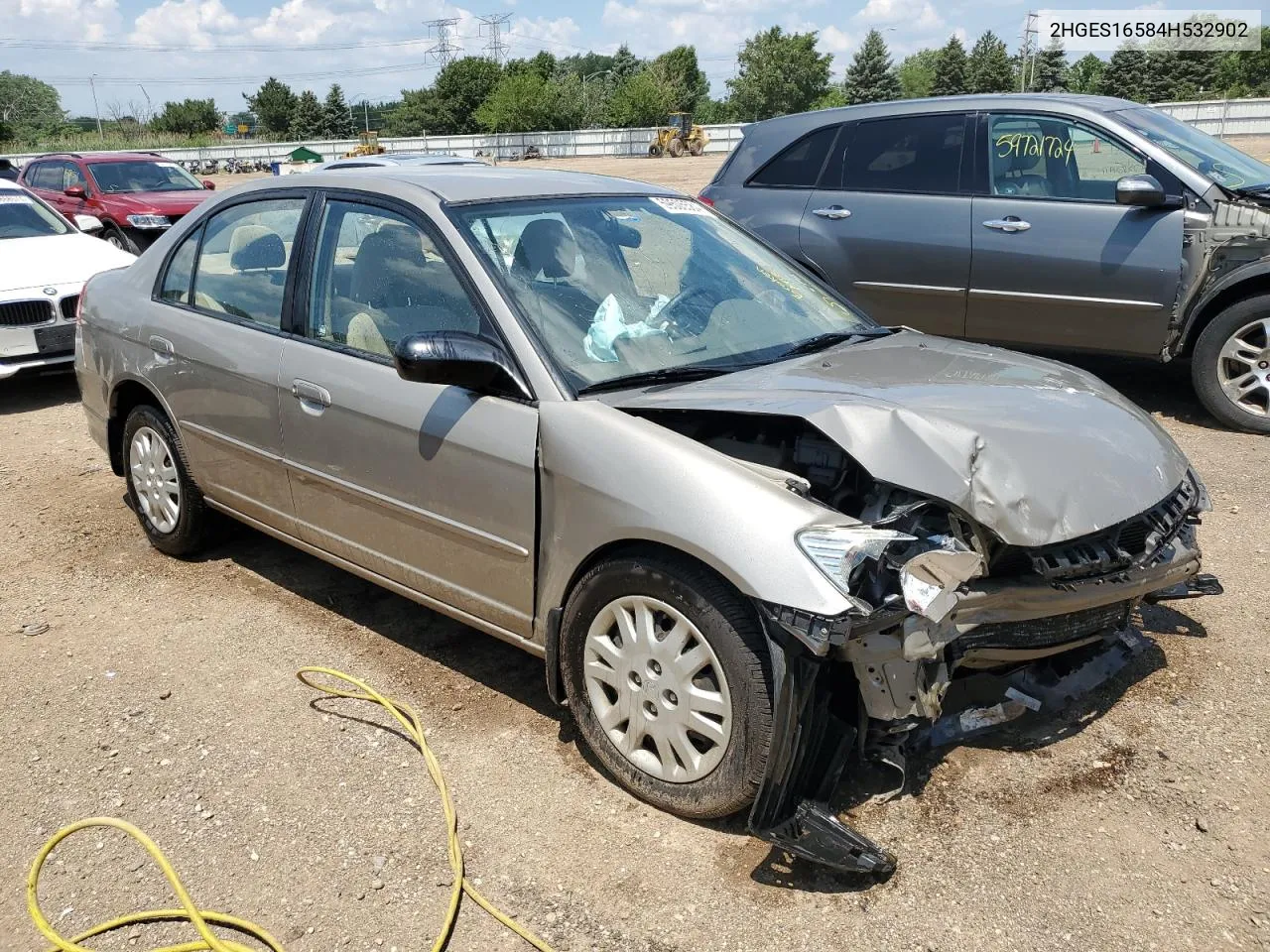 2004 Honda Civic Lx VIN: 2HGES16584H532902 Lot: 59505584