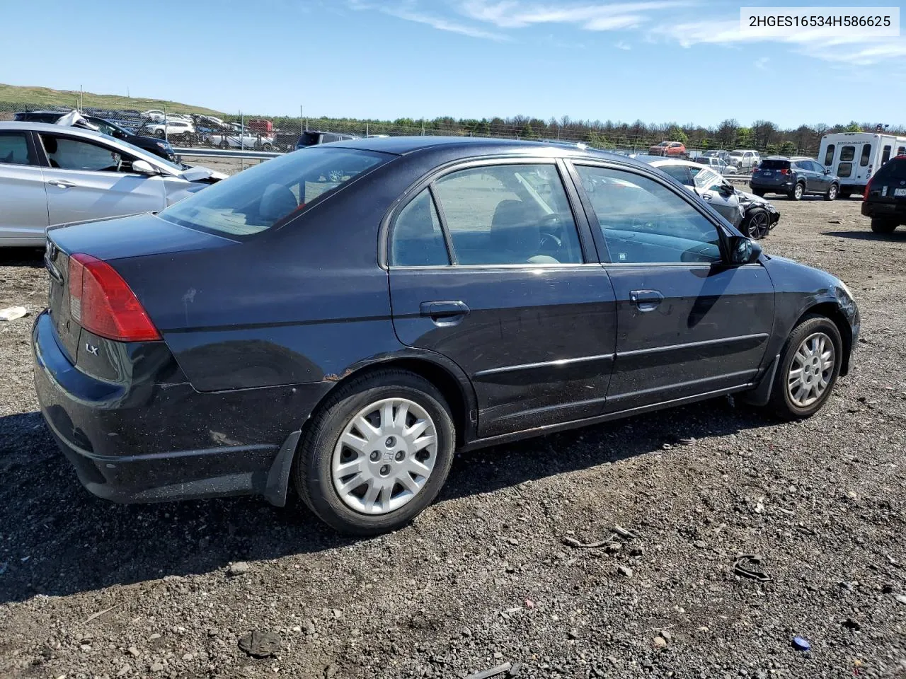 2004 Honda Civic Lx VIN: 2HGES16534H586625 Lot: 61168044