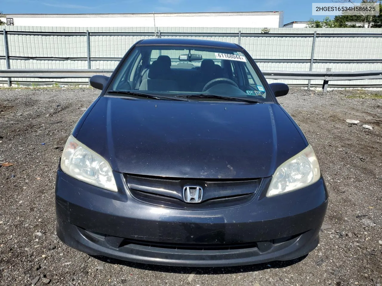 2004 Honda Civic Lx VIN: 2HGES16534H586625 Lot: 61168044