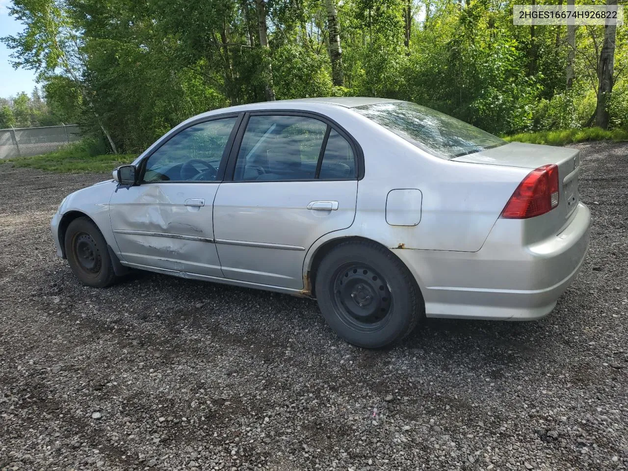 2004 Honda Civic Lx VIN: 2HGES16674H926822 Lot: 62034304